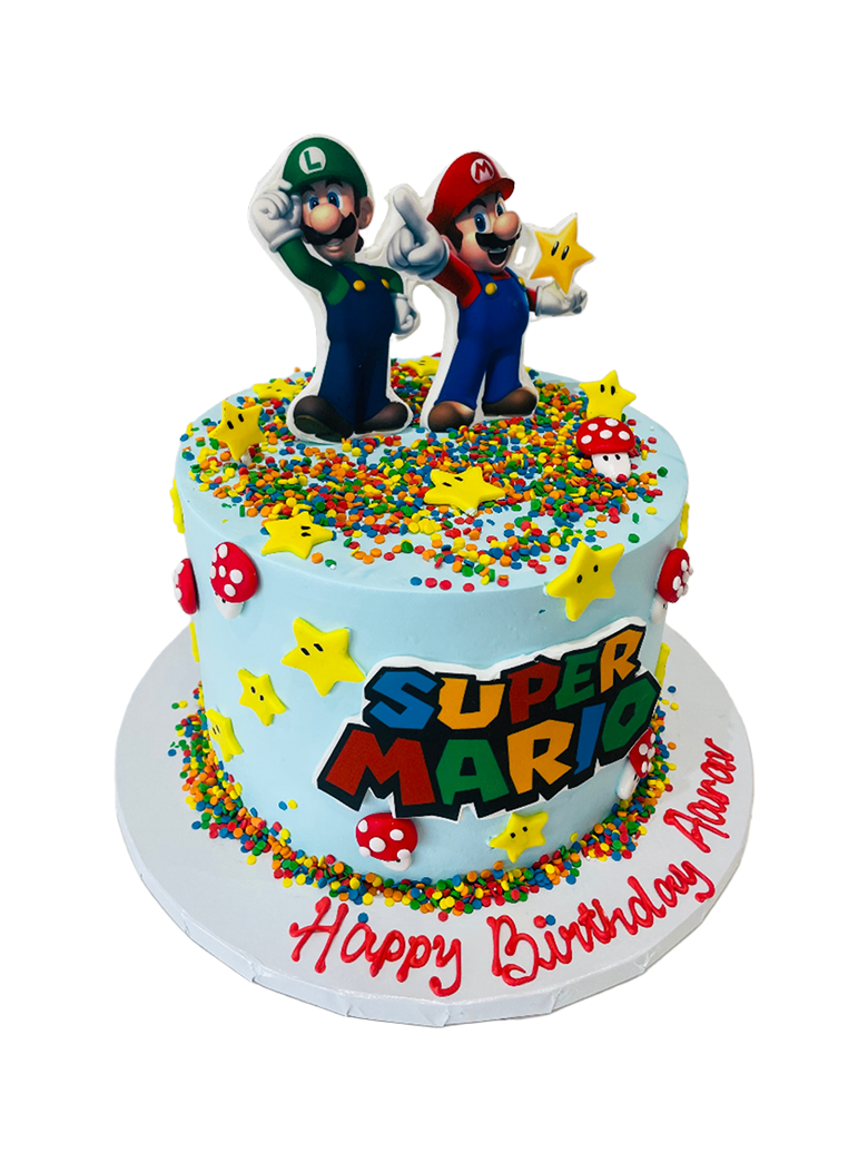 Aarav Super Mario Cream Cake
