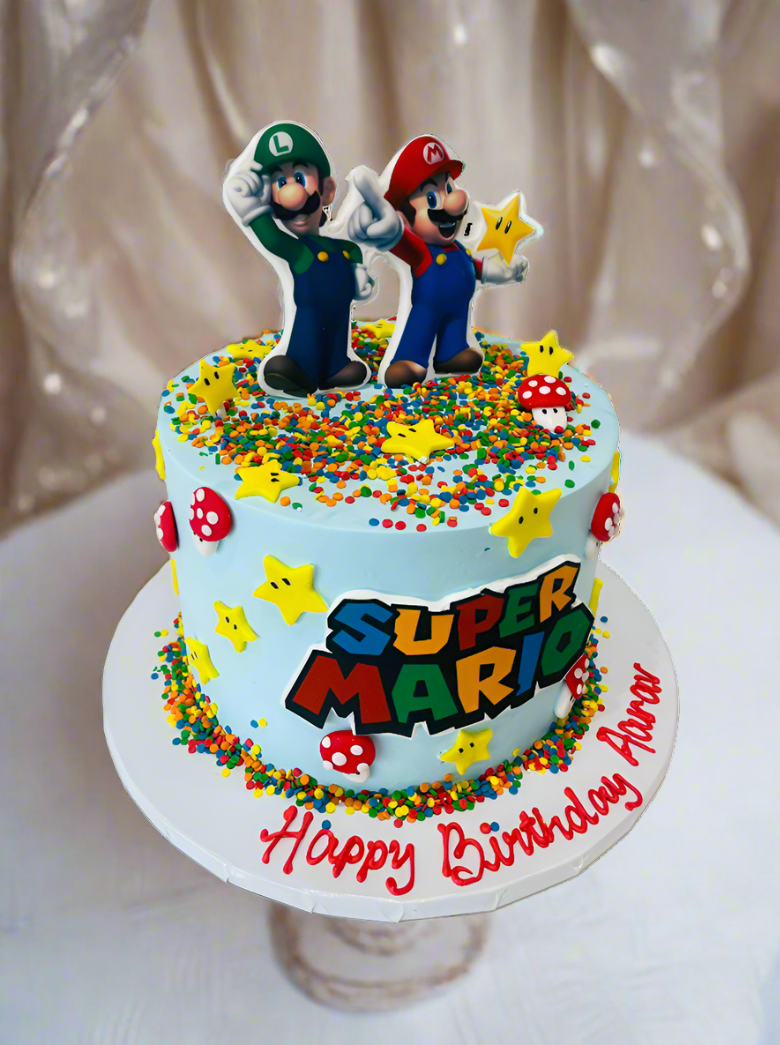 Aarav Super Mario Cream Cake