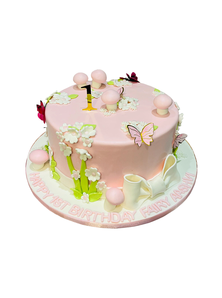 Aashvi Pink Butterfly Fondant Cake
