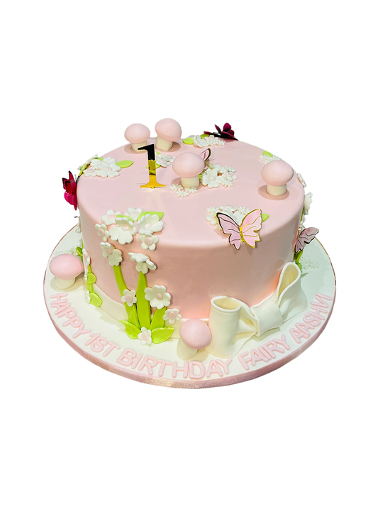 Aashvi Pink Butterfly Fondant Cake
