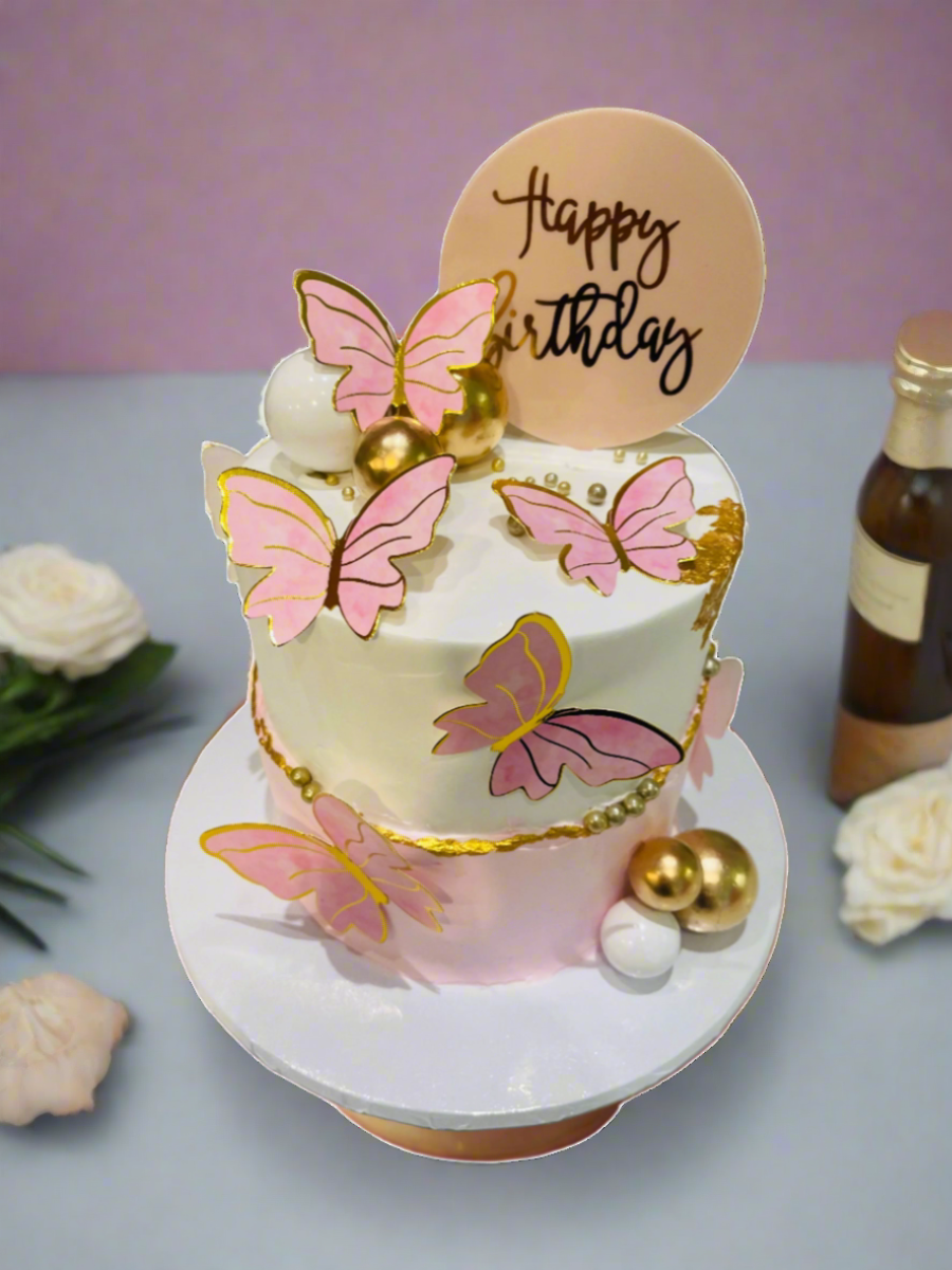 Aditi Pink Butterfly Cake