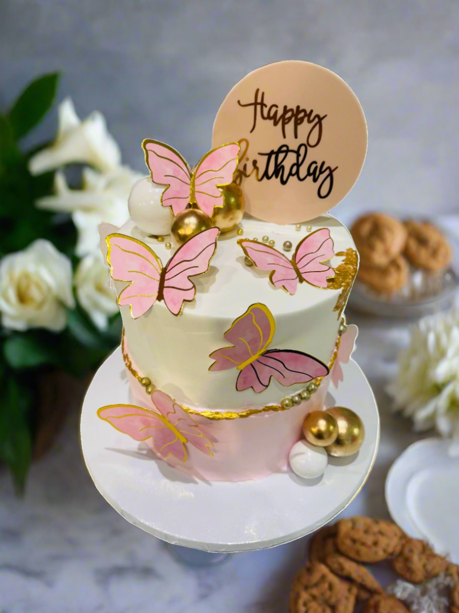 Aditi Pink Butterfly Cake