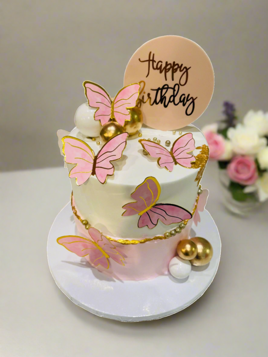 Aditi Pink Butterfly Cake