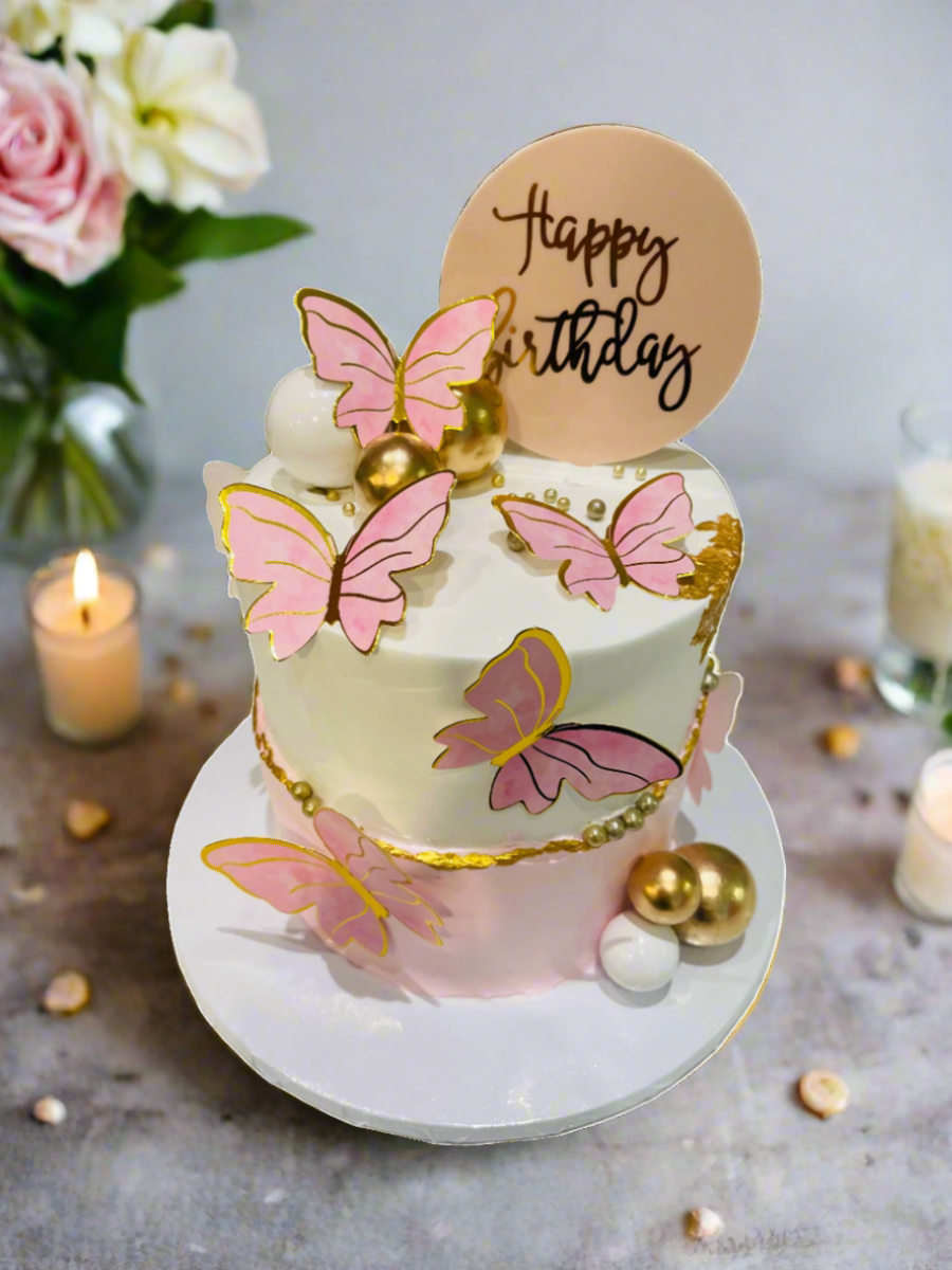 Aditi Pink Butterfly Cake