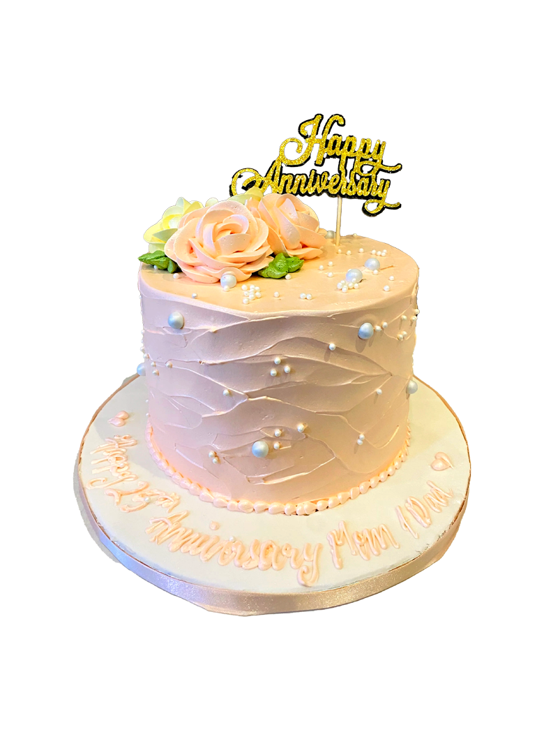 Peach Anniversary Cream Cake