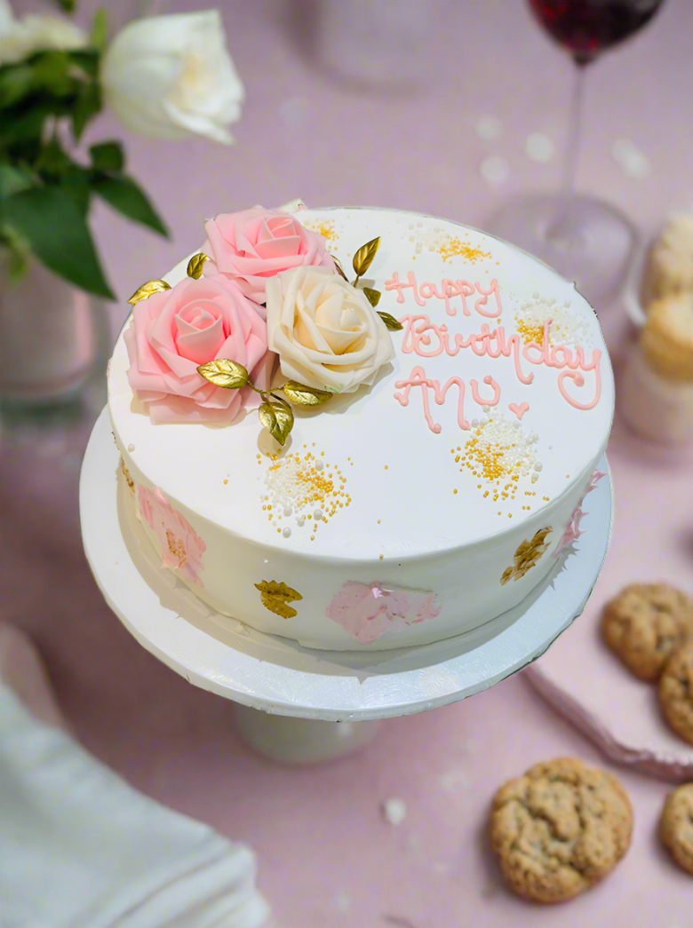 Anu Pink Flower Cake