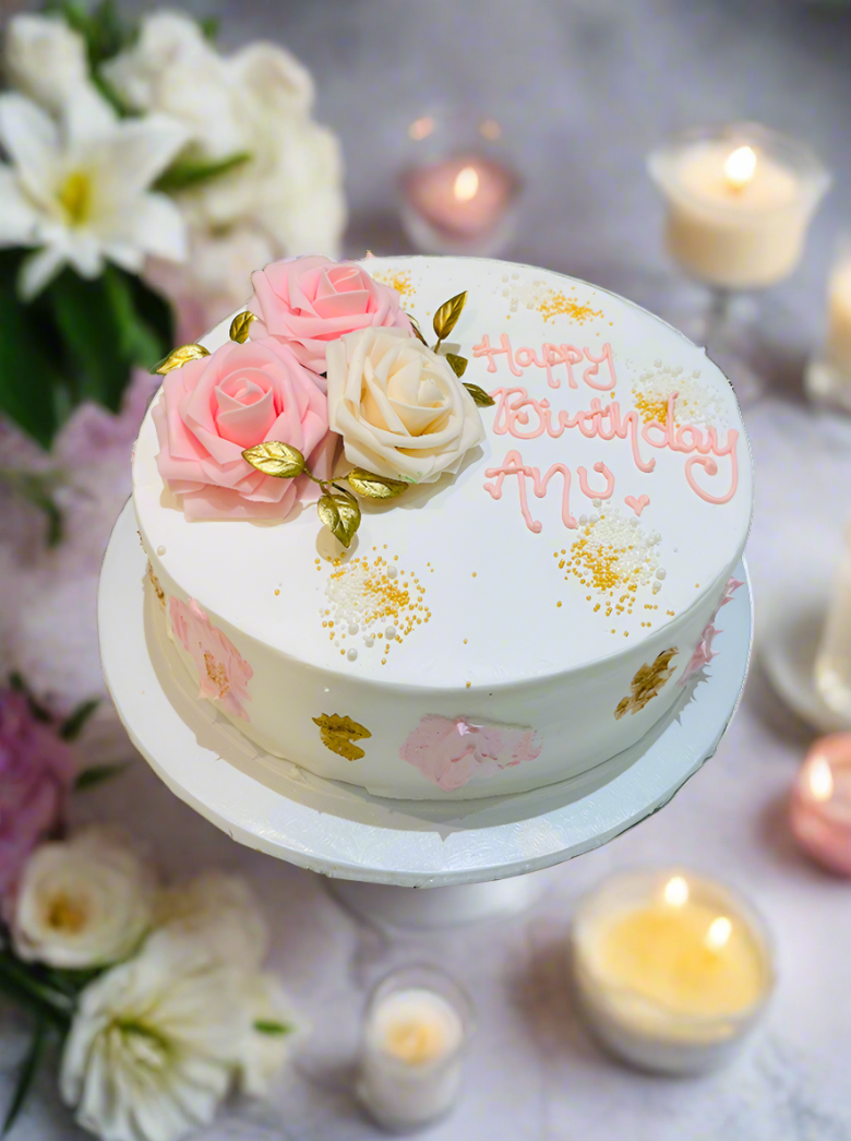 Anu Pink Flower Cake