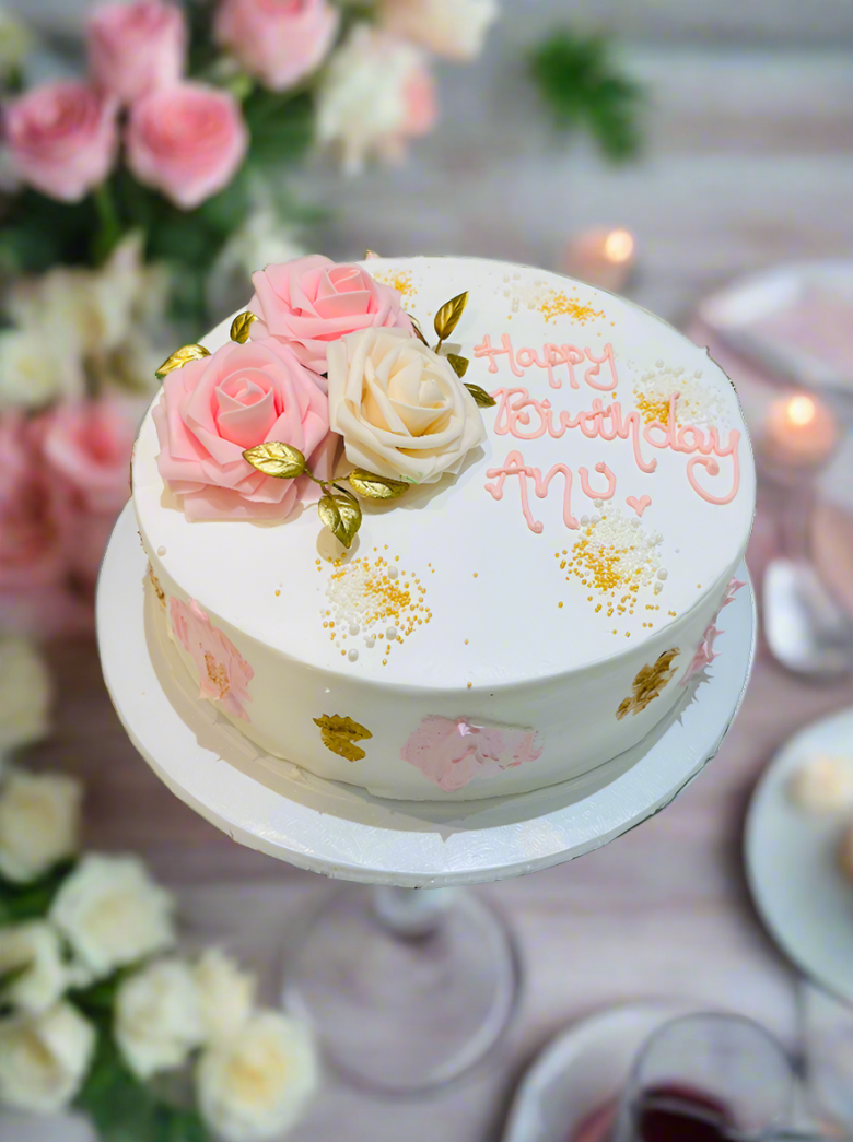 Anu Pink Flower Cake