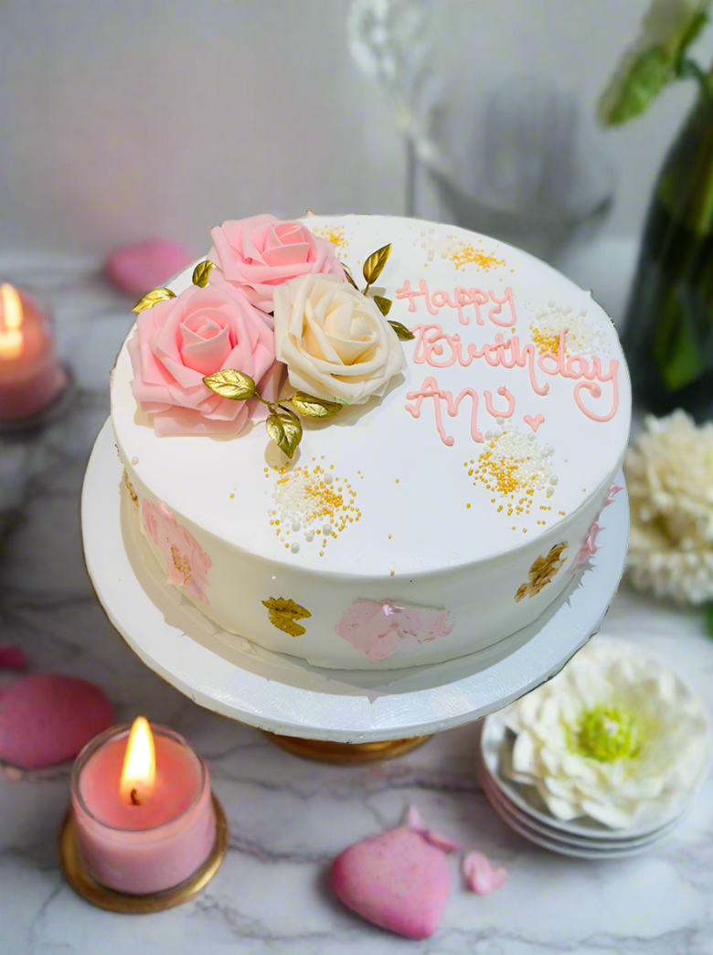 Anu Pink Flower Cake