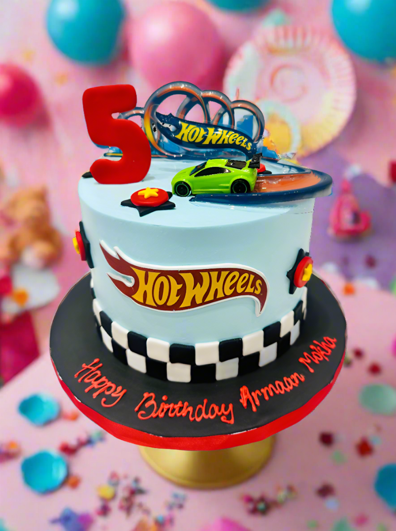 Armaan Hotwheels Car Cream Cake