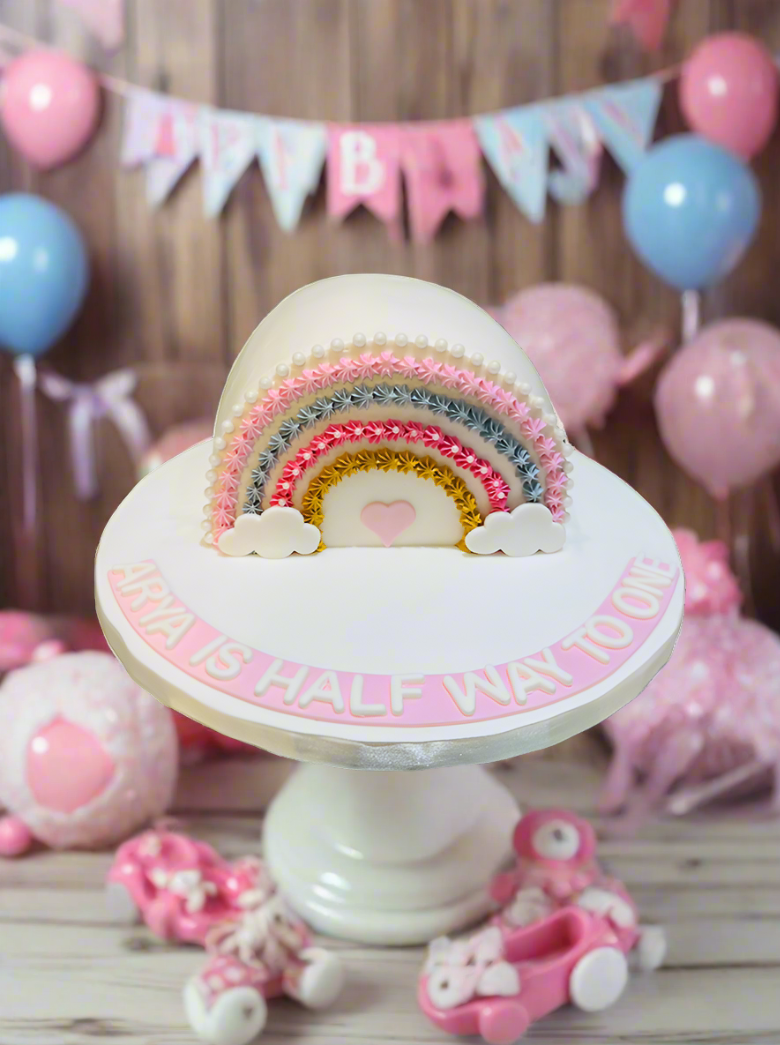 Arya Half Rainbow Arch Cake