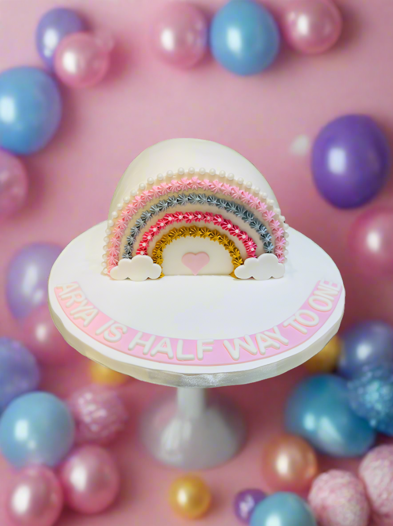 Arya Half Rainbow Arch Cake