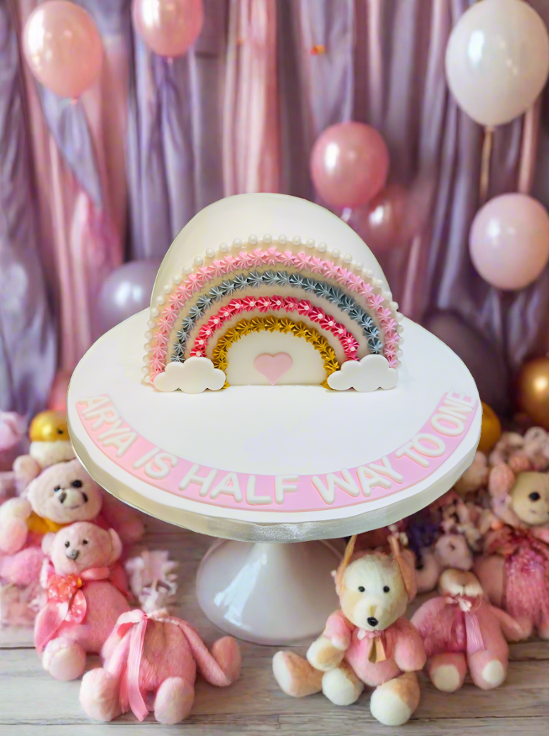 Arya Half Rainbow Arch Cake