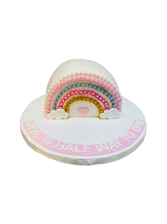 Arya Half Rainbow Arch Cake
