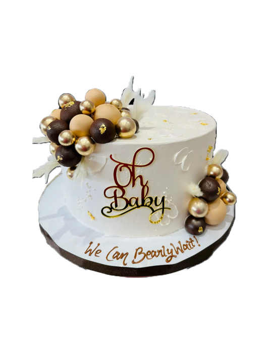 Asees Ivory Baby Shower Cream Cake