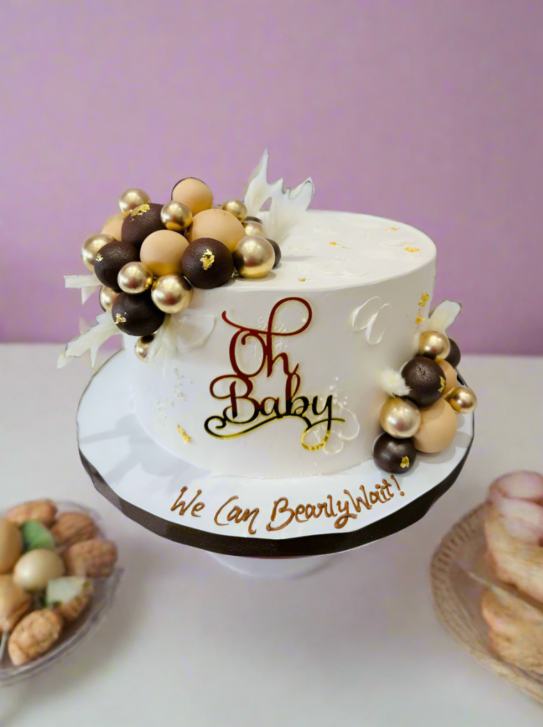 Asees Ivory Baby Shower Cream Cake