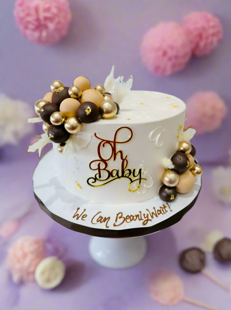 Asees Ivory Baby Shower Cream Cake