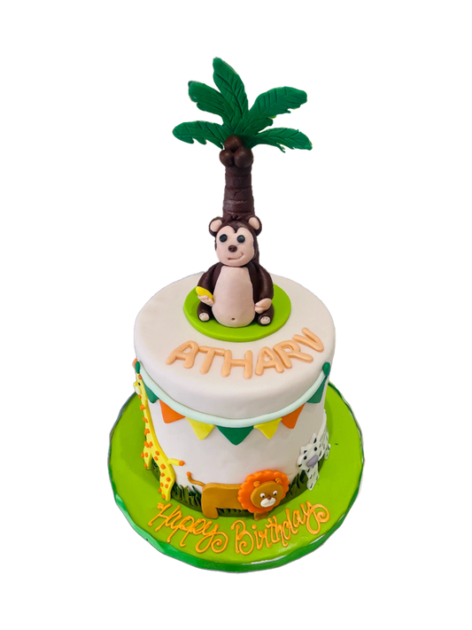 Atharv Jungle Fondant Cake