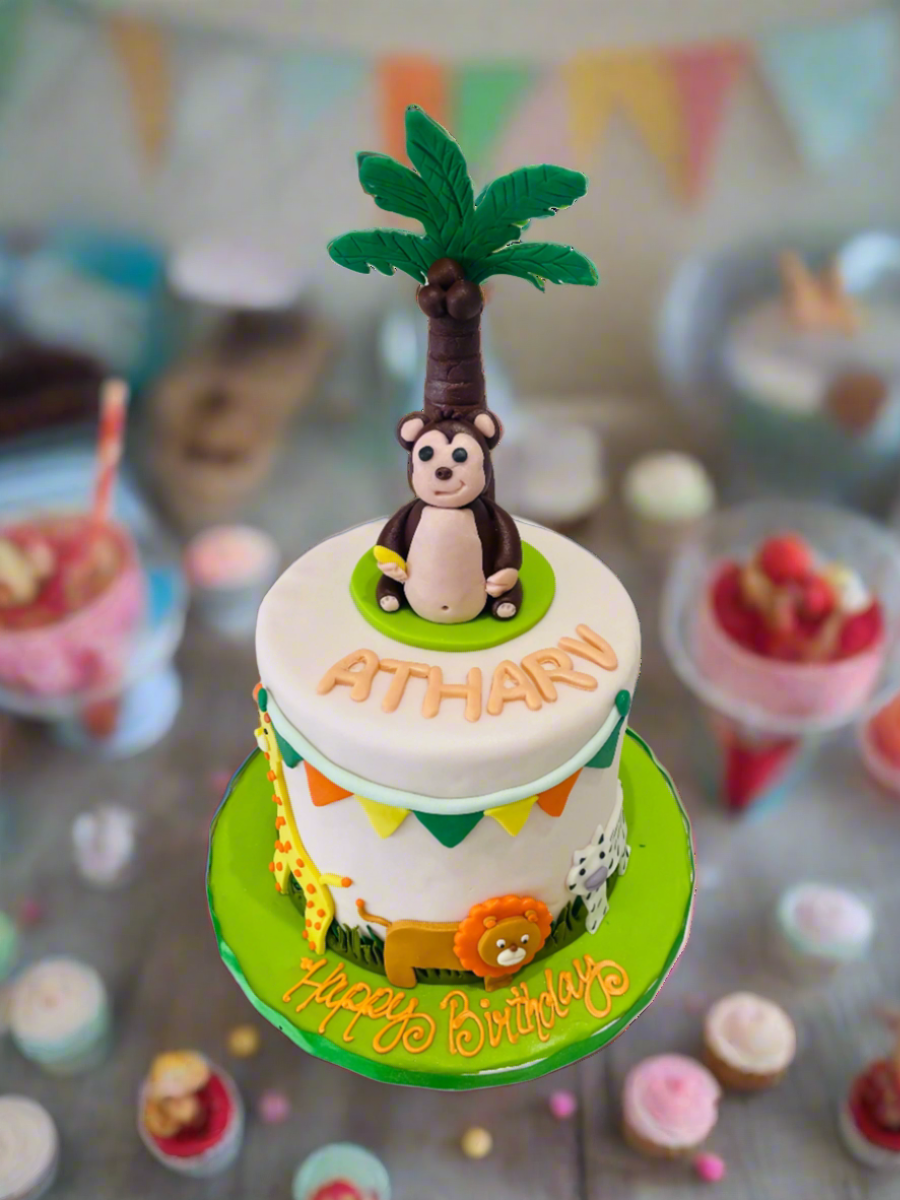 Atharv Jungle Fondant Cake