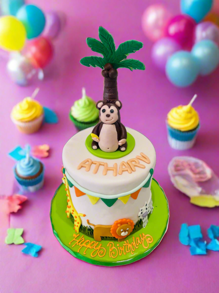 Atharv Jungle Fondant Cake
