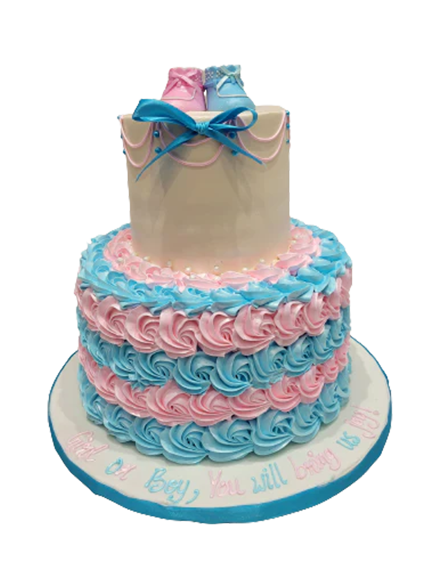Baby Booties Cream Tiered Cake