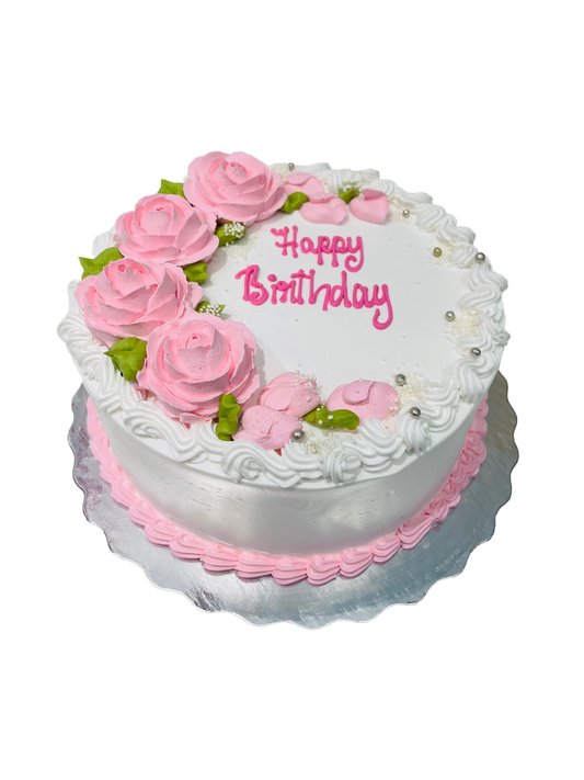 Basic Pink Flower Cake
