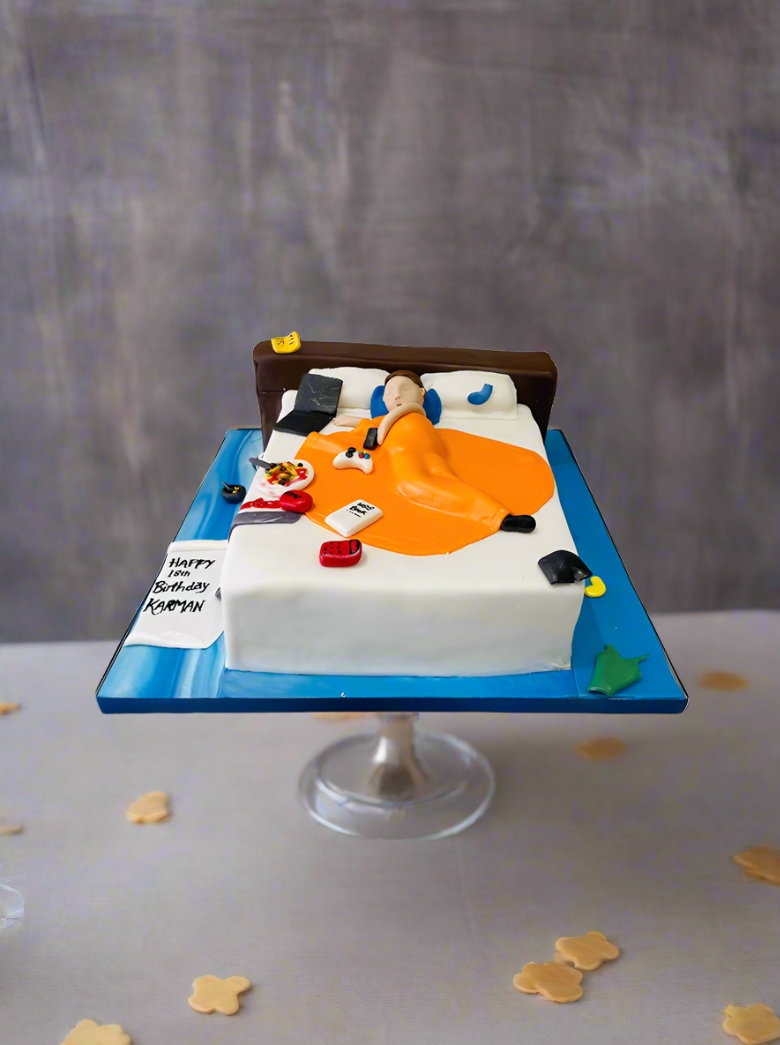 Bed Theme Fondant Cake