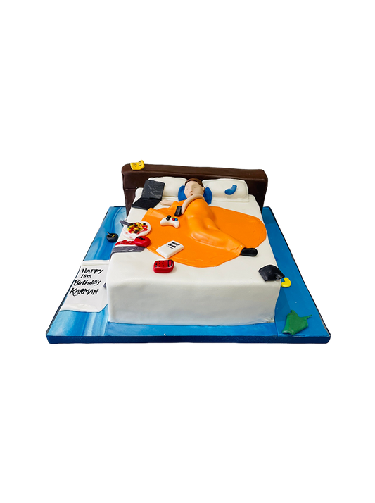 Bed Theme Fondant Cake