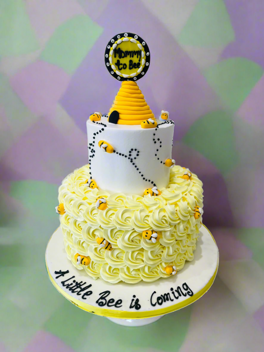 Bee Theme Baby Shower Tiered Cake