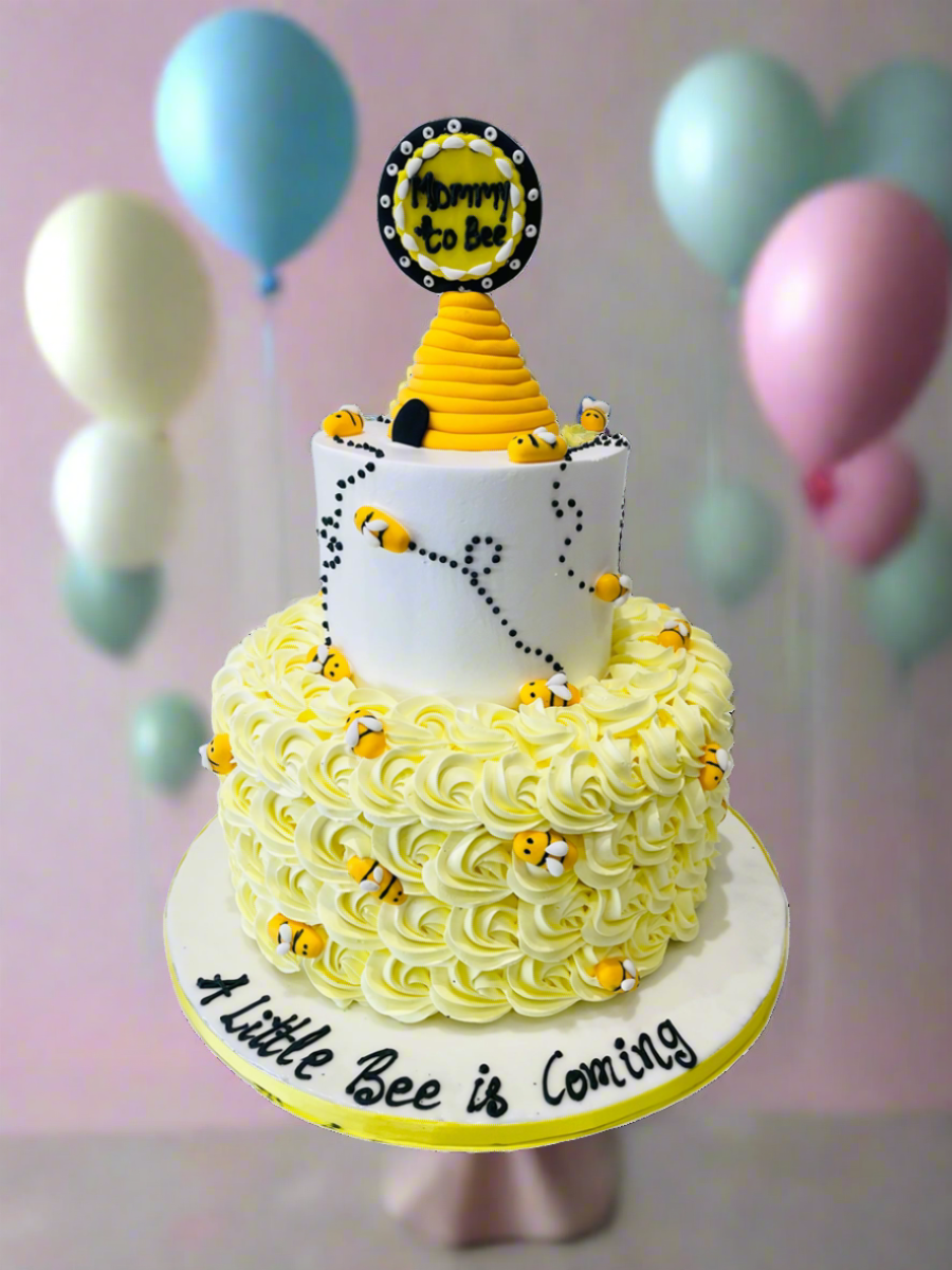 Bee Theme Baby Shower Tiered Cake