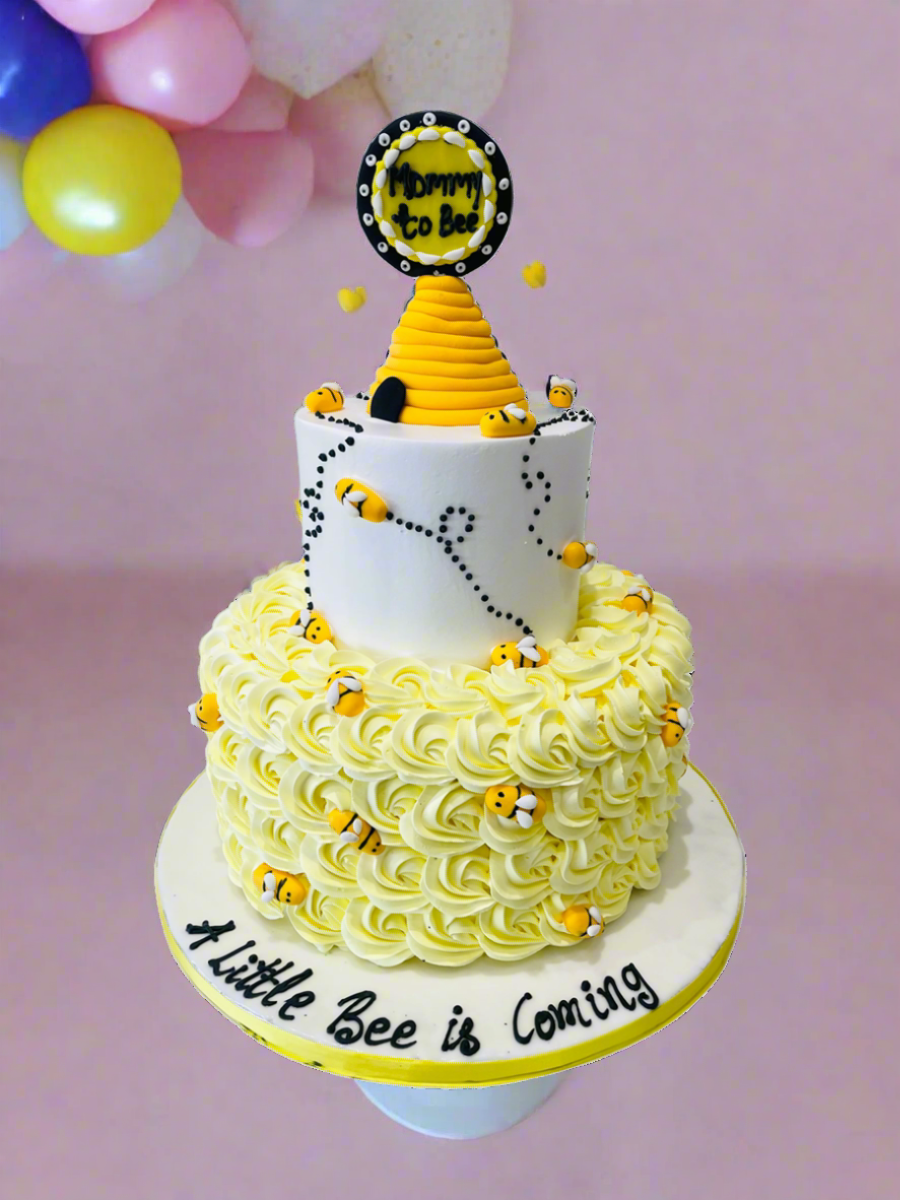 Bee Theme Baby Shower Tiered Cake