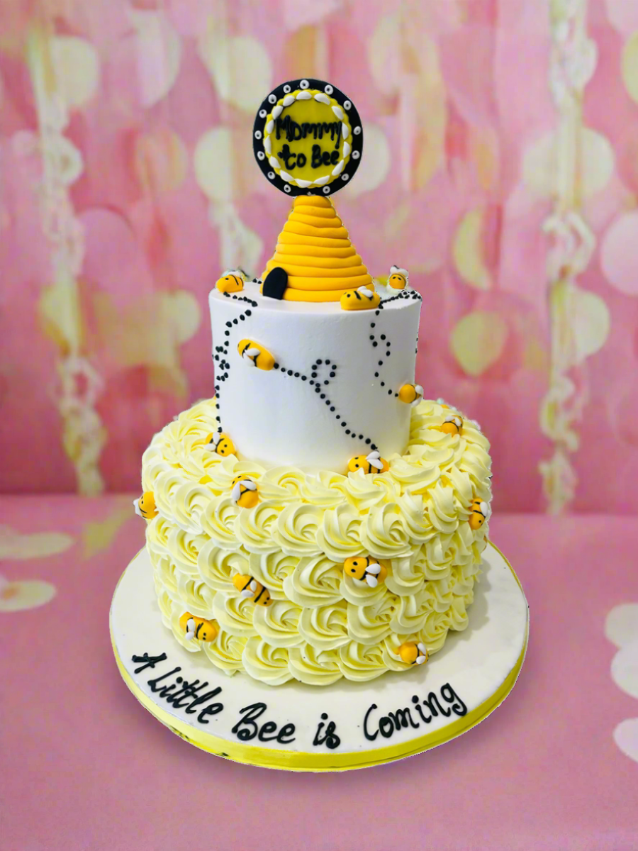 Bee Theme Baby Shower Tiered Cake