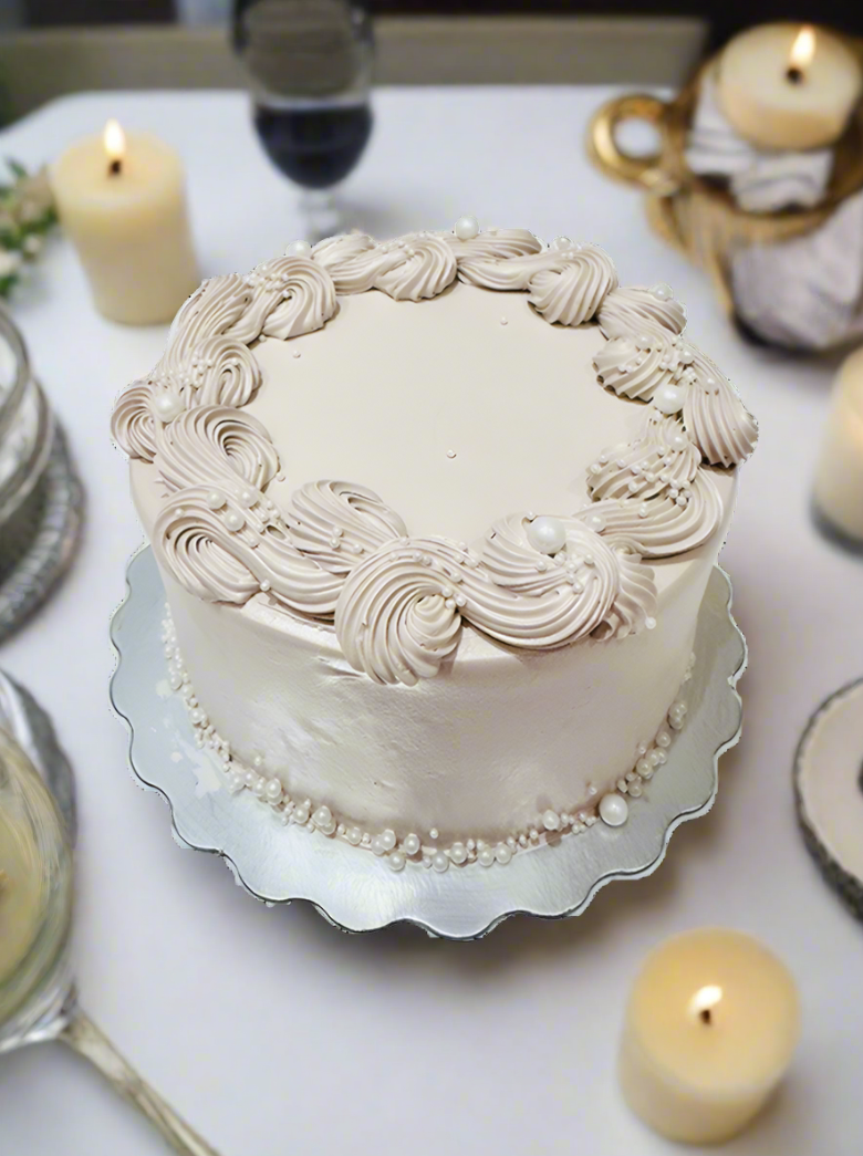 Beige Aesthetic Cream Cake