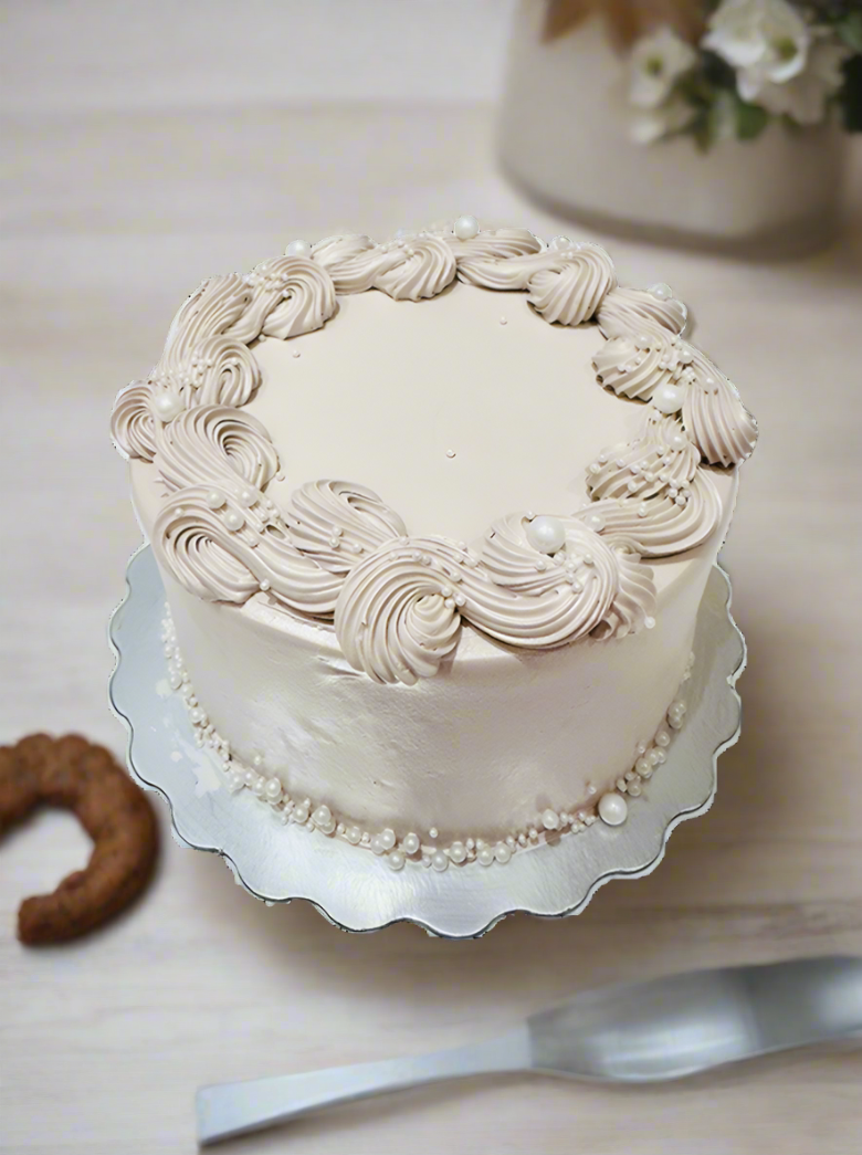 Beige Aesthetic Cream Cake