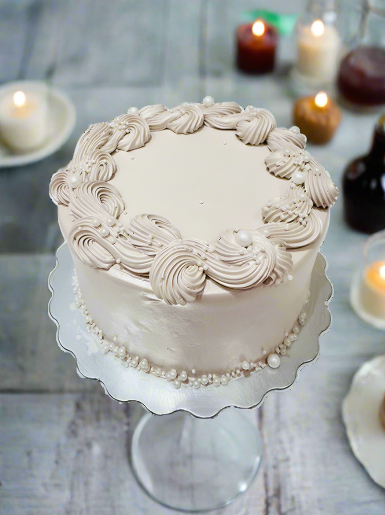 Beige Aesthetic Cream Cake