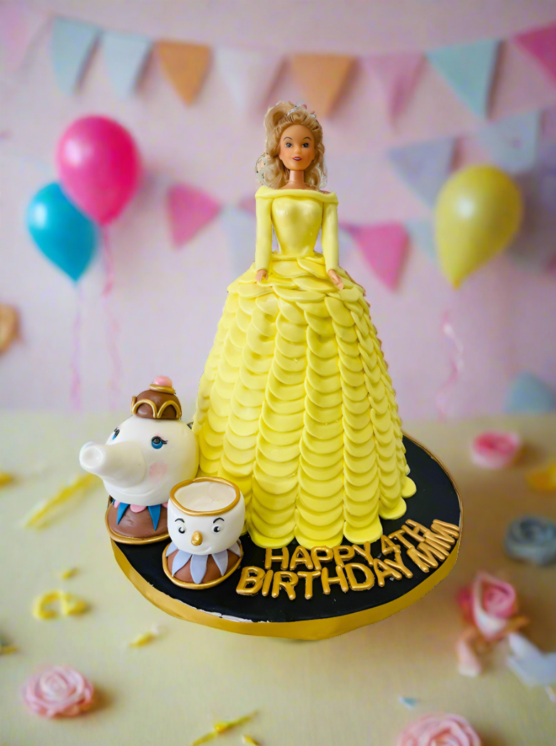 Belle Tea Pot Fondant Cake