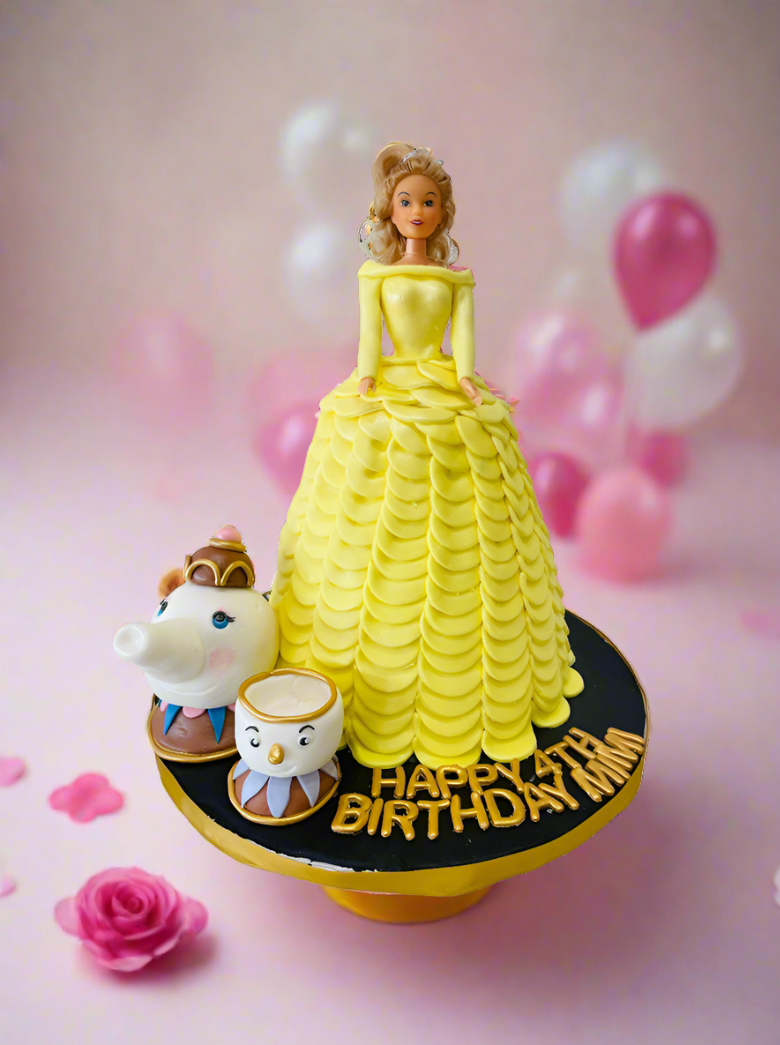 Belle Tea Pot Fondant Cake