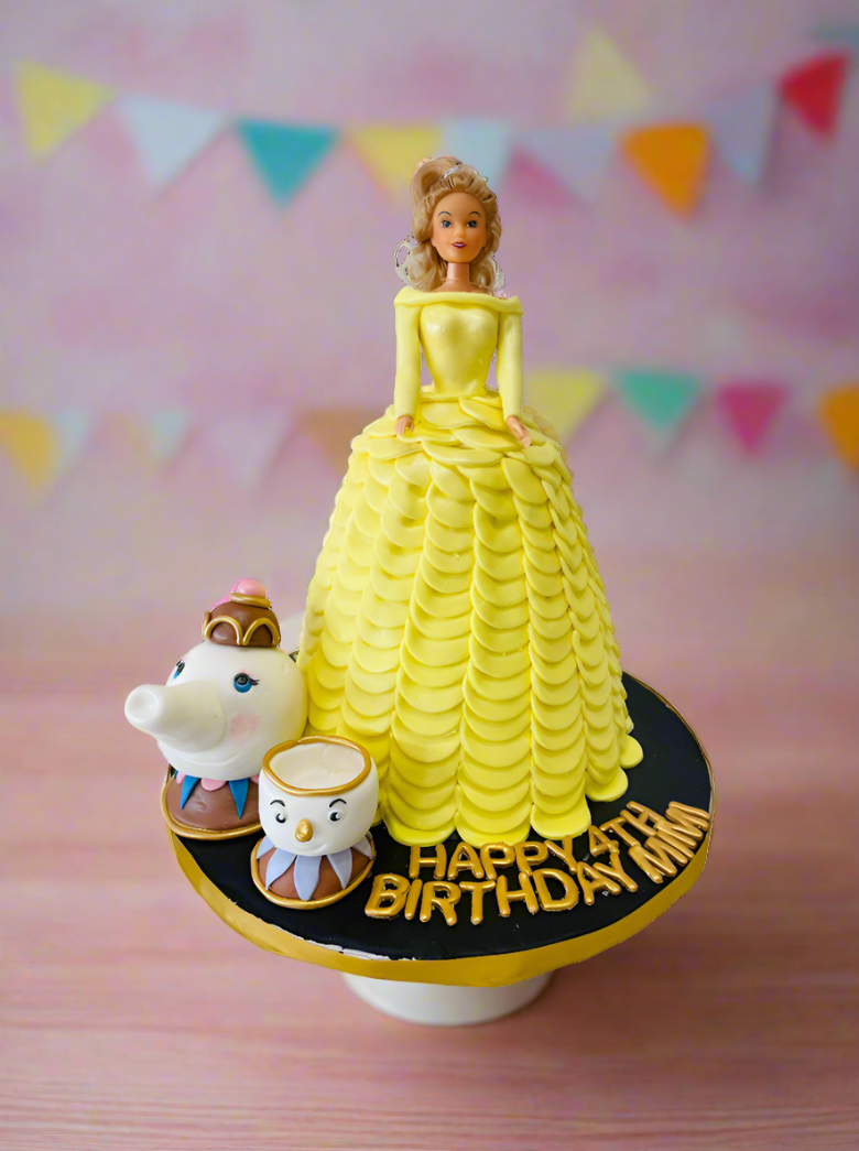 Belle Tea Pot Fondant Cake
