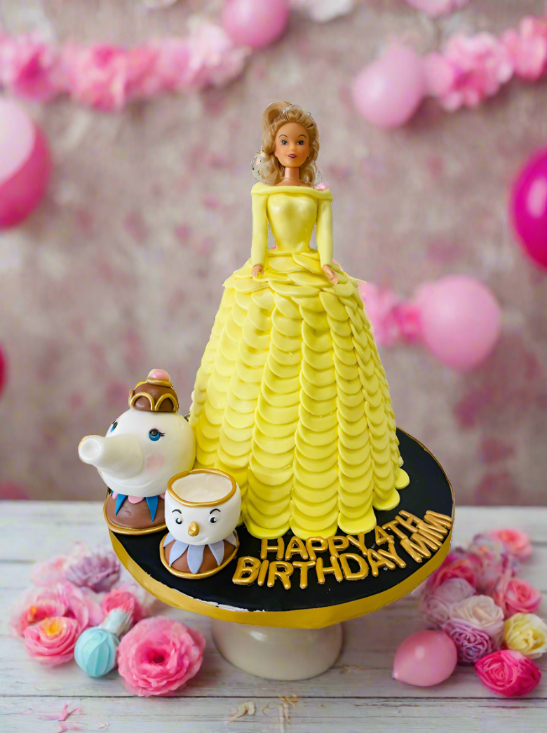 Belle Tea Pot Fondant Cake