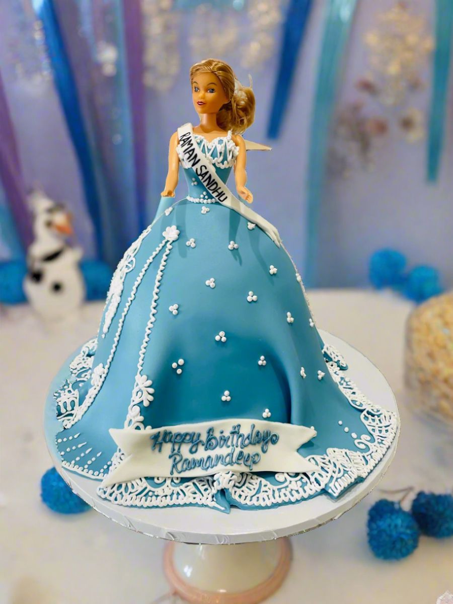 Blue Barbie Fondant Cake
