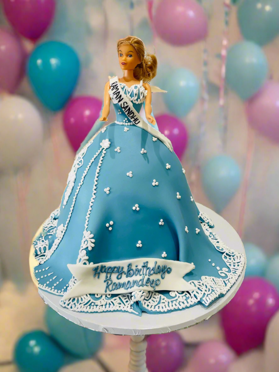 Blue Barbie Fondant Cake
