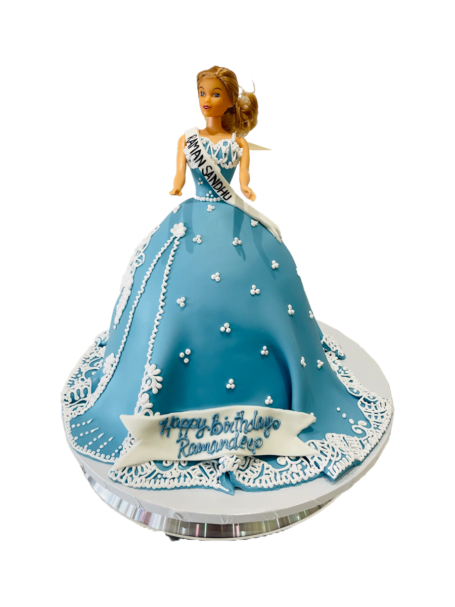 Blue Barbie Fondant Cake