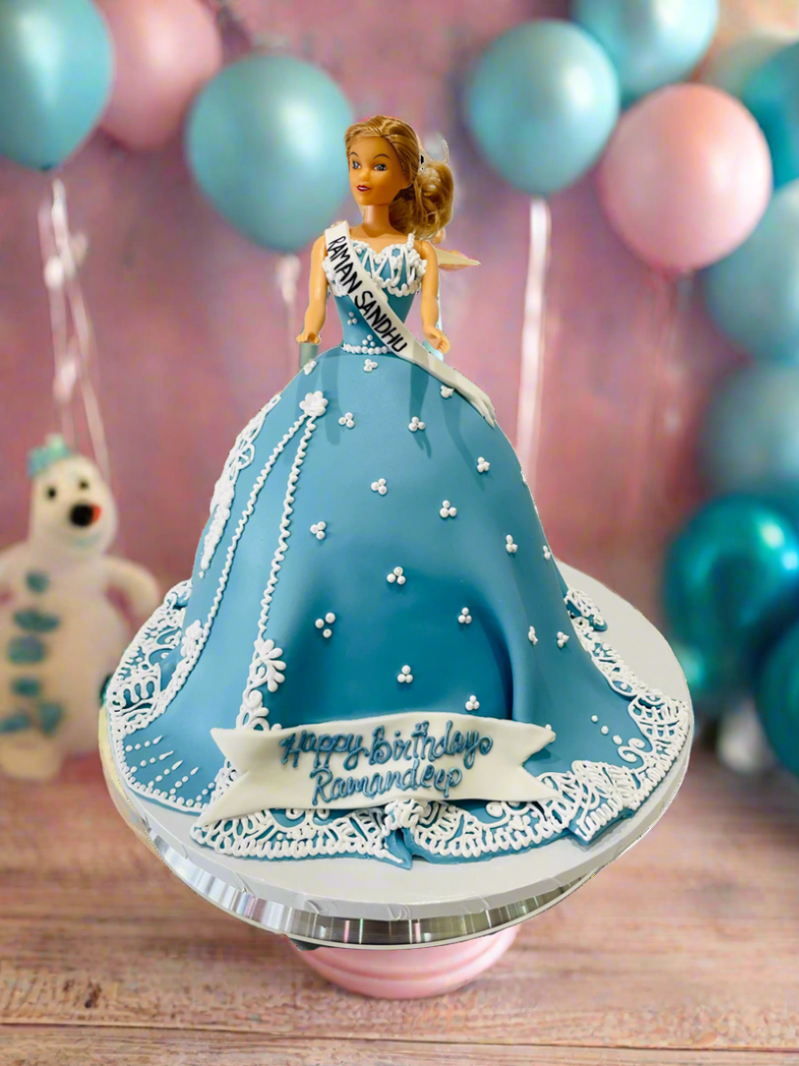Blue Barbie Fondant Cake