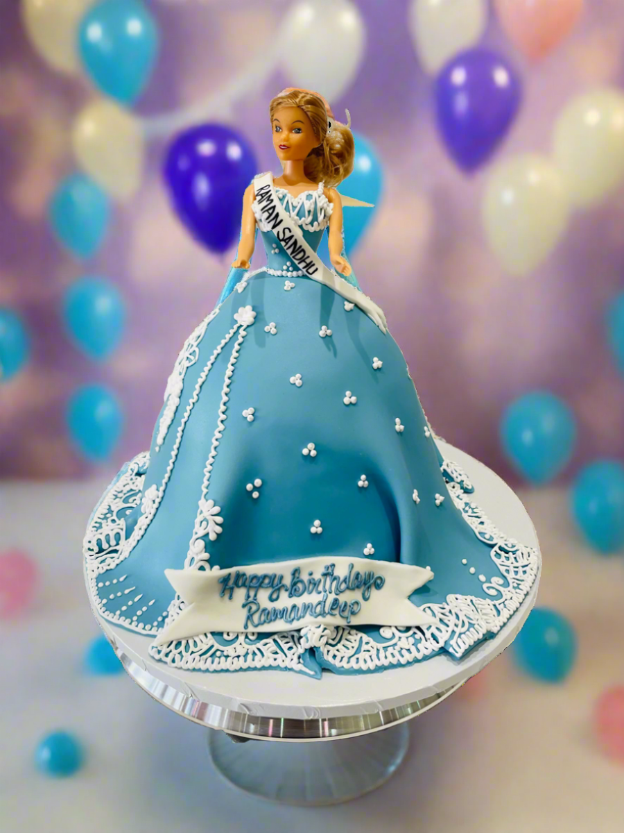 Blue Barbie Fondant Cake