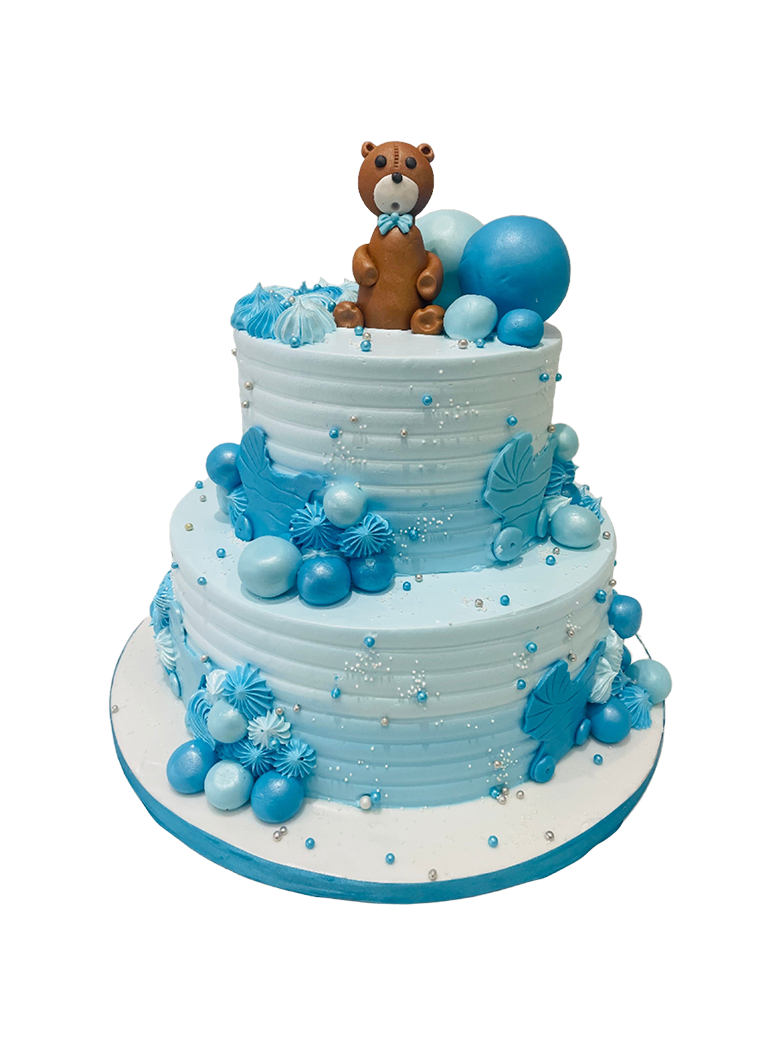 Blue Bear Teddy Cream Cake
