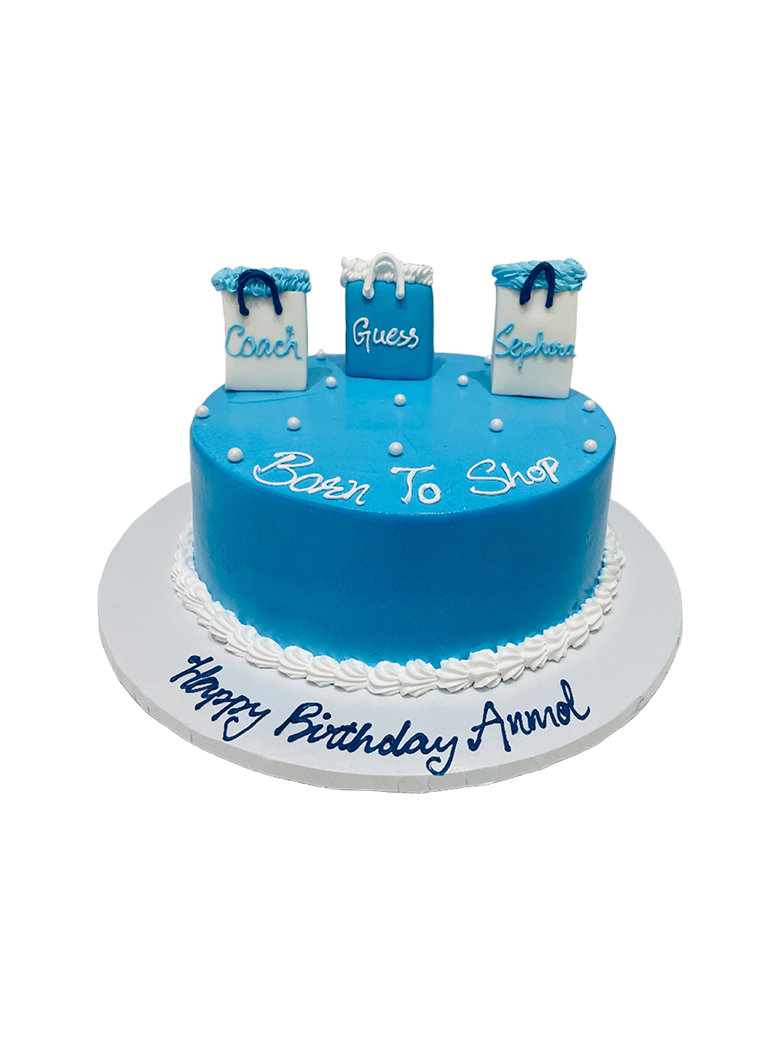 Blue Born to Shop Cream Cake
