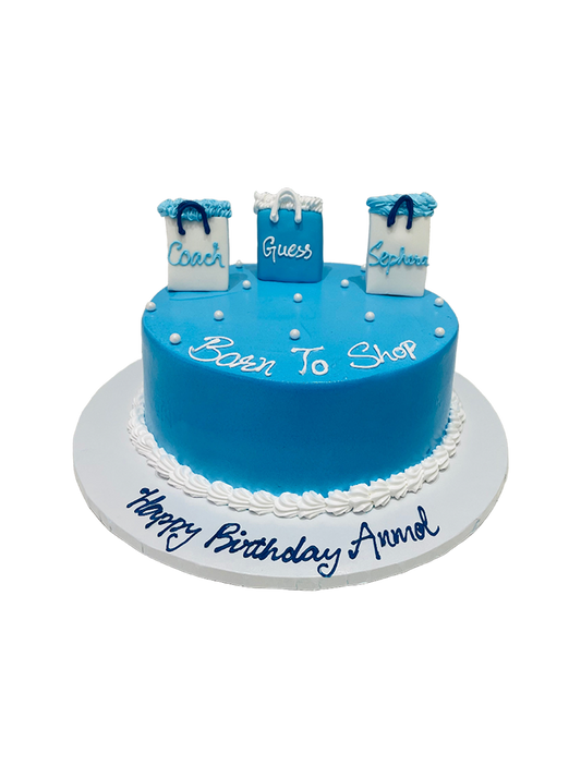 Blue Born to Shop Cream Cake