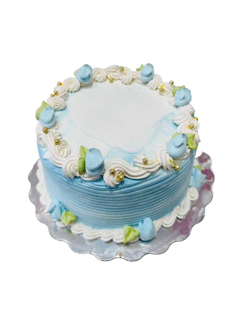 Blue Buds Birthday Cake
