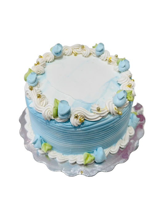 Blue Buds Birthday Cake