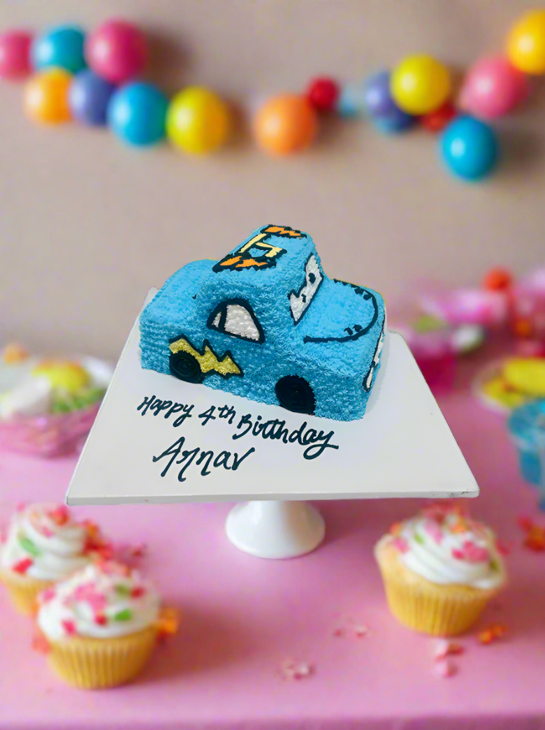 Blue Car Molded Cream Cake